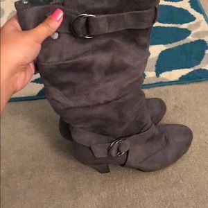 Gray Suede Boots